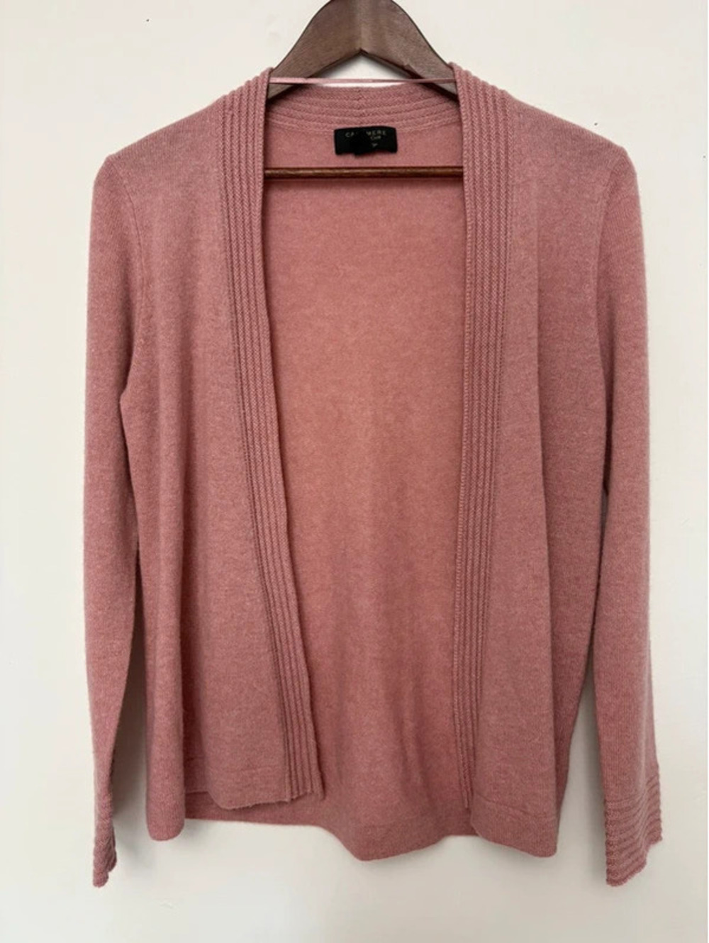 Charter Club Luxury 100% Cashmere Pink Open Front Cardigan Size Small